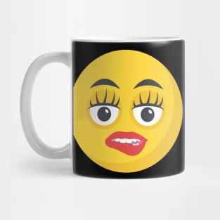 Biting lip emoji Mug